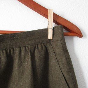 Vintage Green Wool Midi Pencil Skirt - Laurel